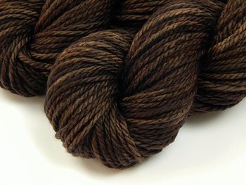 Hand Dyed Yarn, Bulky Weight 100% Superwash Merino Wool - Bark Tonal - Dark Chocolate Brown Variegated Chunky Knitting Yarn