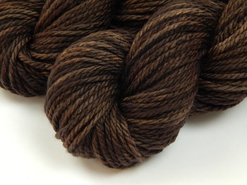 Hand Dyed Yarn, Bulky Weight 100% Superwash Merino Wool - Bark Tonal - Dark Chocolate Brown Variegated Chunky Knitting Yarn