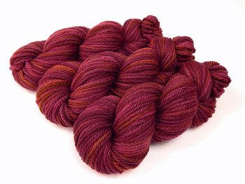 Hand Dyed Bulky Weight Superwash Merino Wool Yarn - Merlot Multi - Soft Thick Burgundy Knitting Yarn, Wine Red Variegated Chunky Yarn