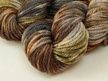 Hand Dyed Yarn, Bulky Weight 100% Superwash Merino Wool - Potluck Greys & Browns - Indie Dyer One of a Kind Thick Chunky Knitting Yarn