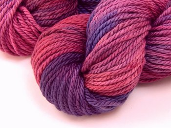 Hand Dyed Yarn, Bulky Weight Superwash Merino Wool - Potluck Magenta & Purple - Indie Dyer Bright Pink Orchid Chunky Knitting Yarn