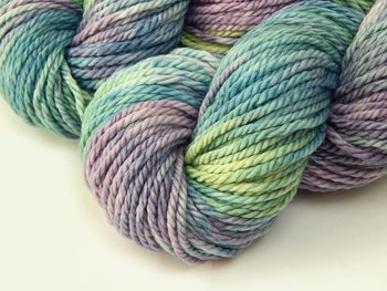 Hand Dyed Yarn, Bulky Weight Superwash Merino Wool - Potluck Pastels - Indie Dyer Blue Green Purple Chunky Knitting Yarn