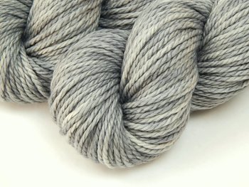 Hand Dyed Yarn, Bulky Weight Superwash Merino Wool - Silver Lining - Indie Dyer Thick Light Grey Knitting Yarn, Tonal Gray Chunky Yarn