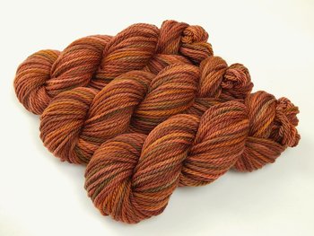Hand Dyed Yarn, Bulky Weight Superwash Merino Wool - Spice - Thick Knitting Yarn in Fall Colors, Rust Burnt Orange Autumn Chunky Yarn