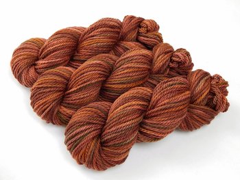 Hand Dyed Yarn, Bulky Weight Superwash Merino Wool - Spice - Thick Knitting Yarn in Fall Colors, Rust Burnt Orange Autumn Chunky Yarn