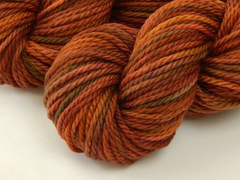 Hand Dyed Yarn, Bulky Weight Superwash Merino Wool - Spice - Thick Knitting Yarn in Fall Colors, Rust Burnt Orange Autumn Chunky Yarn