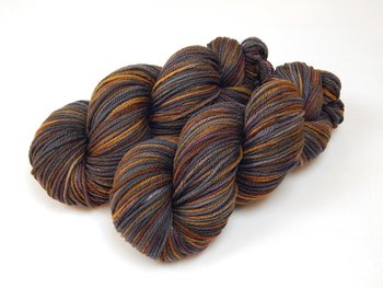 Hand Dyed Worsted Weight Yarn, Superwash Merino Wool - Agate - Earthtones Hand Dyed Yarn, Indie Dyer Knitting Yarn Skein, Grey Brown Gold
