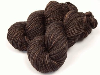 Hand Dyed Yarn, Worsted Weight Superwash Merino Wool - Bark Tonal - Dark Brown Chocolate Indie Dyer Knitting Crochet Yarn