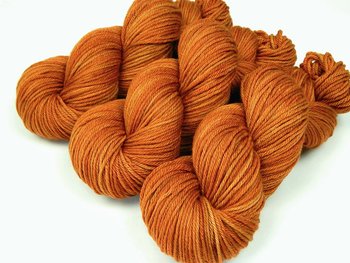 Worsted Weight Hand Dyed Yarn, Superwash 100% Merino Wool - Copper - Indie Dyed Semi Solid Orange Knitting Yarn, Fall Autumn Craft Supply