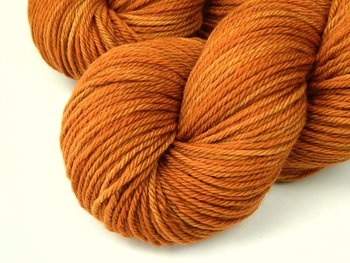 Worsted Weight Hand Dyed Yarn, Superwash 100% Merino Wool - Copper - Indie Dyed Semi Solid Orange Knitting Yarn, Fall Autumn Craft Supply