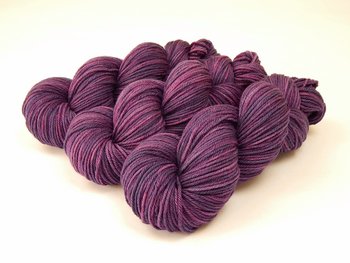 Hand Dyed Yarn, Worsted Weight Superwash Merino Wool - Deep Lilac Tonal - Purple Indie Dyed Yarn, Lavender Semi Solid Knitting Yarn