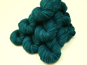 Hand Dyed Yarn, Worsted Weight Superwash Merino Wool - Deep Sea Tonal - Indie Dyer Blue Green Knitting Yarn, Deep Teal Crochet Yarn Skein