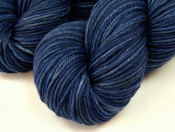 Hand Dyed Yarn, Worsted Weight Superwash Merino Wool - Ink Tonal - Dark Blue Indie Dyed Yarn, Navy Semi Solid Knitting Yarn