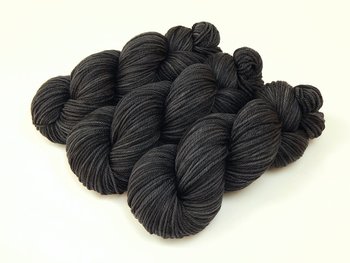 Hand Dyed Yarn, Worsted Weight 100% Superwash Merino Wool - Near Black - Dark Charcoal Tonal Indie Dyer Knitting Yarn,  Semi Solid Crochet Yarn
