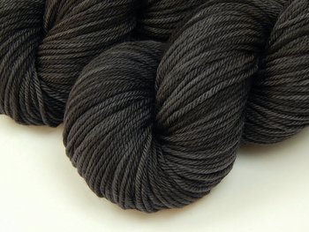 Hand Dyed Yarn, Worsted Weight 100% Superwash Merino Wool - Near Black - Dark Charcoal Tonal Indie Dyer Knitting Yarn,  Semi Solid Crochet Yarn