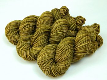 Hand Dyed Yarn, Worsted Weight Superwash Merino Wool - Olive Oil Tonal - Indie Dyer Knitting Yarn, Soft Washable Greenish Gold Crochet Yarn