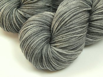 Hand Dyed Yarn, Worsted Weight Superwash Merino Wool - Pewter - Semi Solid Gray Knitting Yarn, Soft Indie Dyed Tonal Grey Pure Wool Yarn