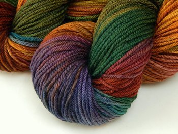 Worsted Weight Hand Dyed Yarn - 100% Superwash Merino Wool - Potluck Rainbow - Indie Dyer OOAK Knitting Crochet Yarn, Deep Rich Colors