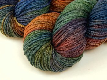 Worsted Weight Hand Dyed Yarn, 100% Superwash Merino Wool - Potluck Rainbow - Indie Dyer OOAK Knitting Crochet Yarn, Earthy Vibrant Colors
