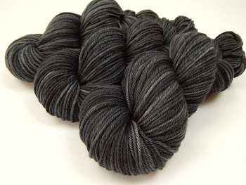 Hand Dyed Yarn, Worsted Weight 100% Superwash Merino Wool - Slate Grey Tonal - Dark Gray Indie Dyer Knitting Yarn, Charcoal Crochet Yarn