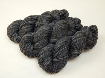 Hand Dyed Yarn, Worsted Weight 100% Superwash Merino Wool - Slate Grey Tonal - Dark Gray Indie Dyer Knitting Yarn, Charcoal Crochet Yarn