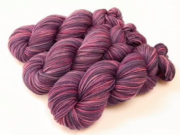 Hand Dyed Yarn, Worsted Weight Superwash 100% Merino Wool - Wisteria Multi - Indie Dyed Lilac Purple Knitting Yarn Skein, DIY Knitter Gift