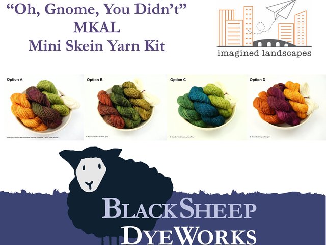 Mini Skein Kit for Oh Gnome, You Didn’t MKAL - Hand Dyed Yarn, Sock Weight 4 Ply Superwash Merino Wool, Fingering Sock Yarn Set