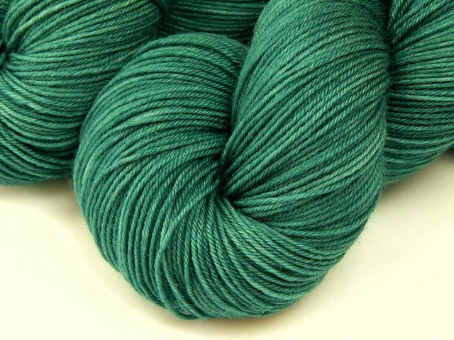 Hand Dyed Sock Yarn, Fingering Weight 4 Ply Superwash Merino Wool - Bluegrass (Darker) - Indie Dyed Knitting Yarn, Tonal Teal Blue Green