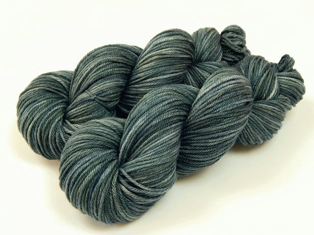 Hand Dyed Yarn, Worsted Weight 100% Superwash Merino Wool - Denim - Indie Dyer Knitting Yarn, Tonal Slate Blue Yarn Skein, Handdyed Yarn