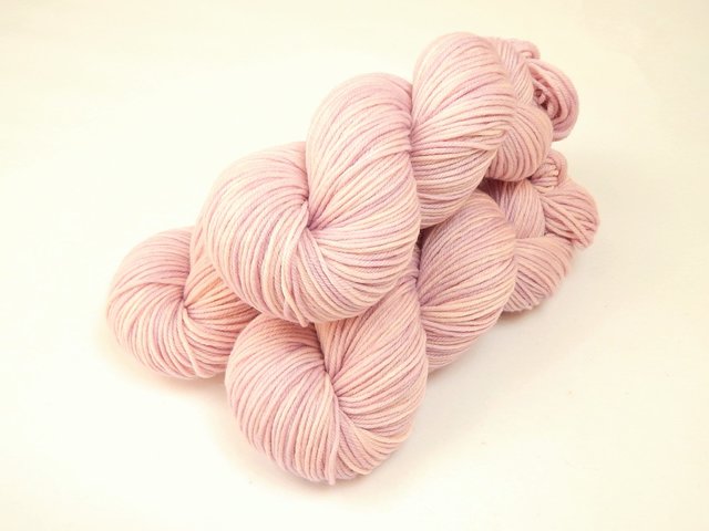 Hand Dyed Yarn, DK Weight Superwash Merino Wool - Petal - Indie Dyed Yarn, Tonal Pale Pink Crochet Yarn, Knitting Supply, Ready to Ship