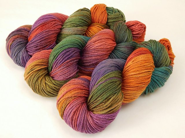 Worsted Weight Hand Dyed Yarn - 100% Superwash Merino Wool - Potluck Rainbow - Indie Dyer OOAK Knitting Crochet Yarn, Deep Rich Colors