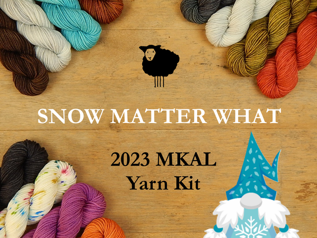 Mini Skein Kit for Snow Matter What Gnome MKAL - Hand Dyed Yarn, Fingering Sock Weight 4 Ply Superwash Merino Wool, Sock Yarn Set