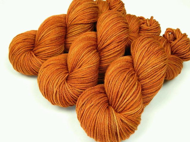 Worsted Weight Hand Dyed Yarn, Superwash 100% Merino Wool - Copper - Indie Dyed Semi Solid Orange Knitting Yarn, Fall Autumn Craft Supply
