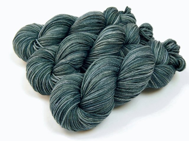 Hand Dyed Yarn, Worsted Weight 100% Superwash Merino Wool - Denim - Indie Dyer Knitting Yarn, Tonal Slate Blue Yarn Skein, Handdyed Yarn