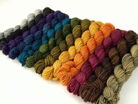 WORSTED Weight Mini Skeins, Hand Dyed Yarn, 100% Superwash Merino Wool - Saturated, Tonal Colors Knitting Yarn, 20g Per Skein