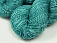 Hand Dyed Yarn, Fingering Sock Weight 4 Ply Superwash Merino Wool - Pool - Tonal Soft Turquoise Knitting Yarn, Blue Green Aqua Sock Yarn