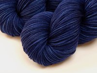 Hand Dyed Yarn, DK Weight Superwash Merino Wool - Ink Tonal - Soft Washable Navy Blue Indie Dyed Yarn, Wool Yarn for Knitting Crochet