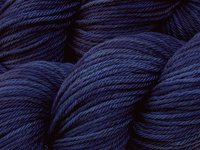 Hand Dyed Yarn, Worsted Weight Superwash Merino Wool - Ink Tonal - Dark Blue Indie Dyed Yarn, Navy Semi Solid Knitting Yarn