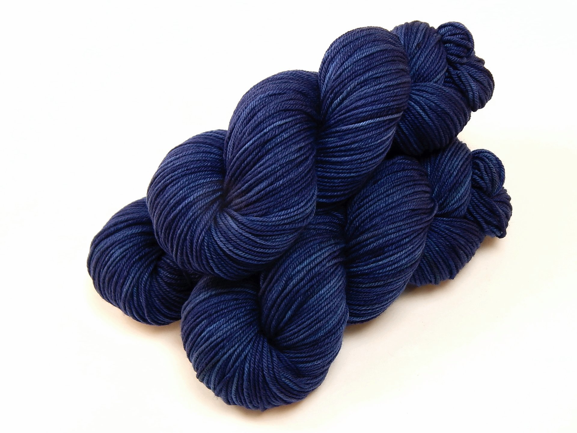 Hand Dyed Yarn, DK Weight Superwash Merino Wool - Ink Tonal - Soft Washable Navy Blue Indie Dyed Yarn, Wool Yarn for Knitting Crochet