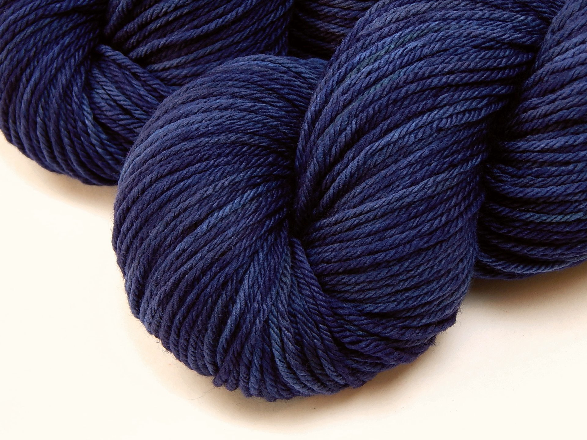 Hand Dyed Yarn, Worsted Weight Superwash Merino Wool - Ink Tonal - Dark Blue Indie Dyed Yarn, Navy Semi Solid Knitting Yarn